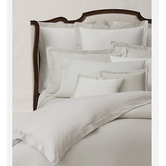 Ralph LaurenDuvet Cover Grey Full Queen Organic Cotton Lovan Jacquard Platinum